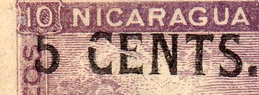 timbres-poste sellos postales stamps Nicaragua Momotombo Volcano & Train 1904 15 centavos surcharge 15c/10c